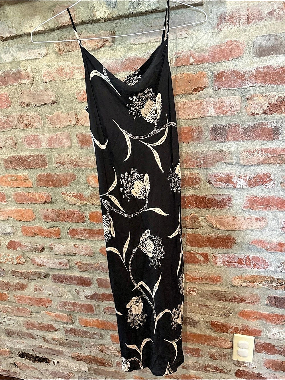 joie Floral Maxi Dress in Black & White Size Small